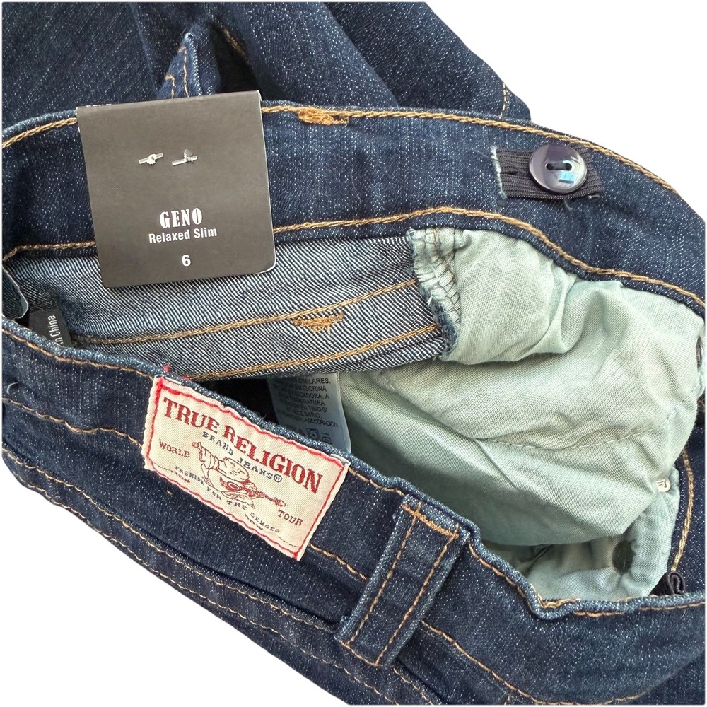 NWT True Religion Girls Geno Relaxed Slim Denim Jeans Size 6 Adjustable Waist - Picture 4 of 5